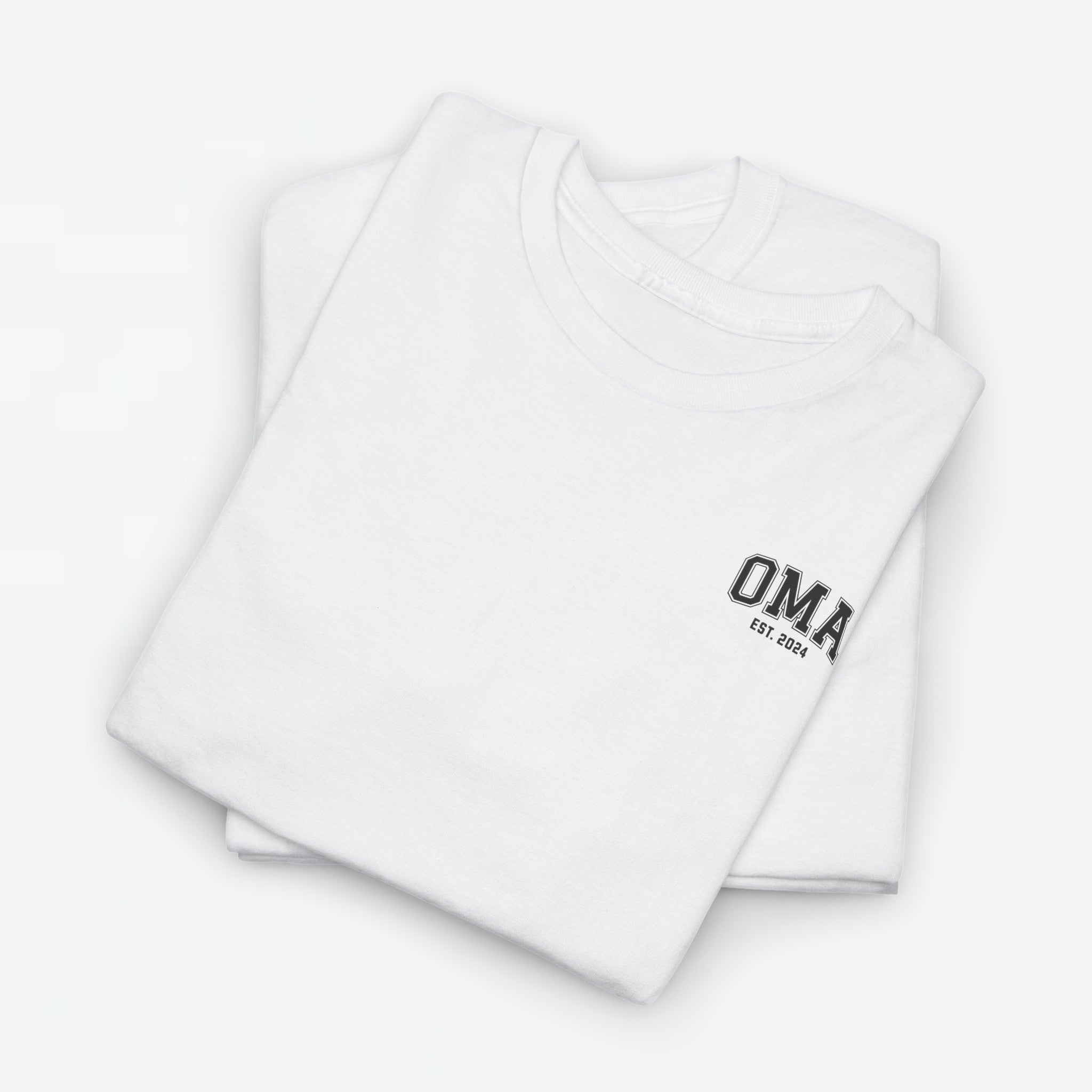 Gepersonaliseerde Moederdag Mama Cadeau - T-shirt - OMA kleine print - EST [Jaar]