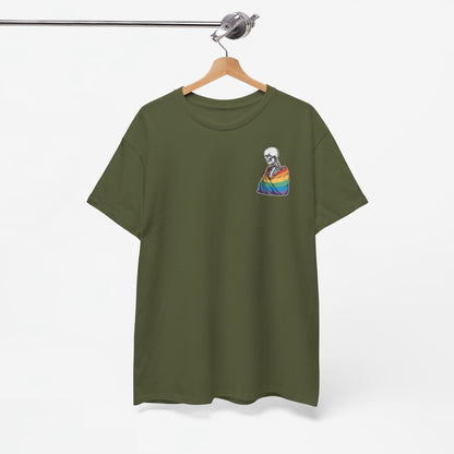 Gay Pride T-shirt - Skelet Regenboog Pride Vlag - Back Print - Oversized #76