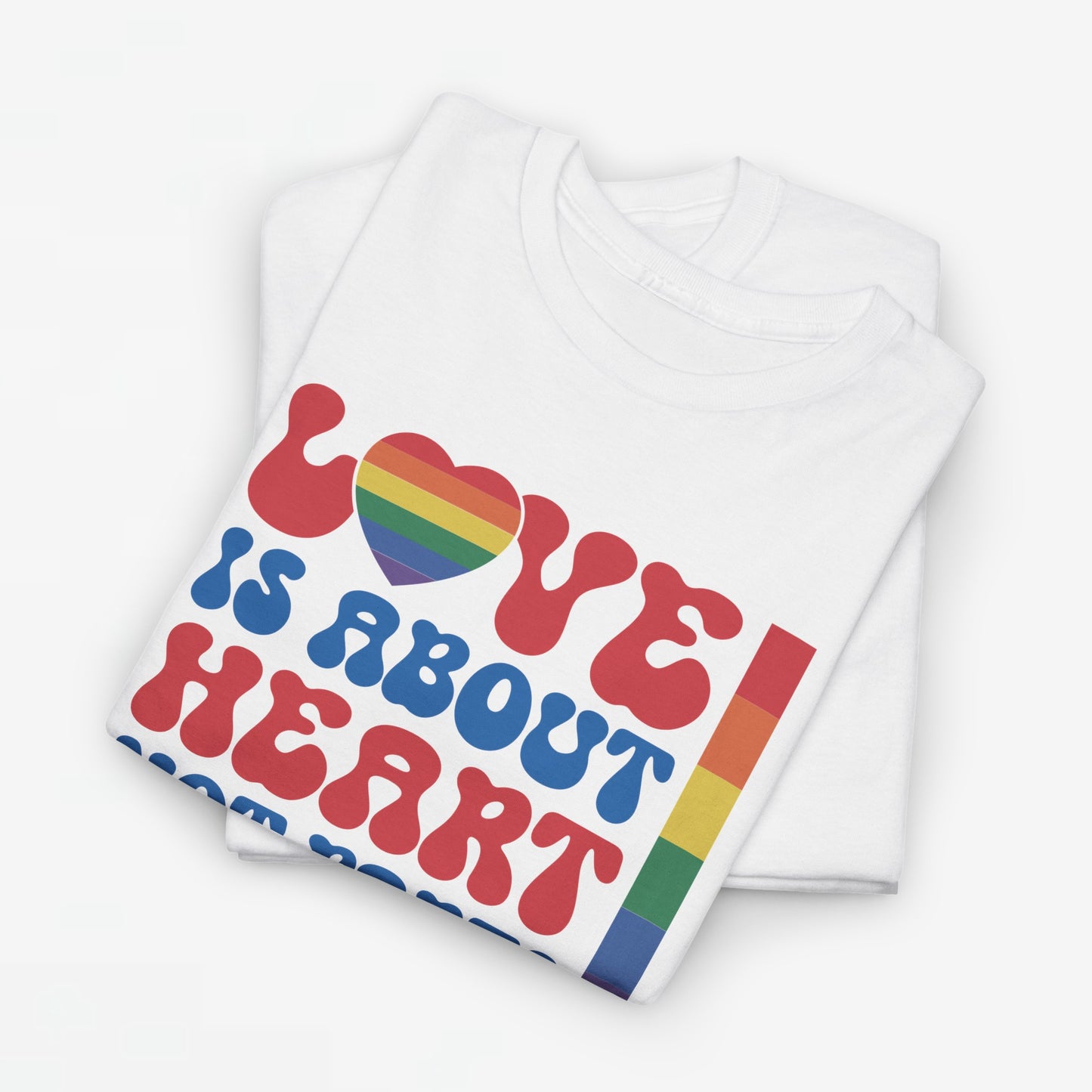 Gay Pride T-shirt - Love is about heart, not parts - Oversized #31