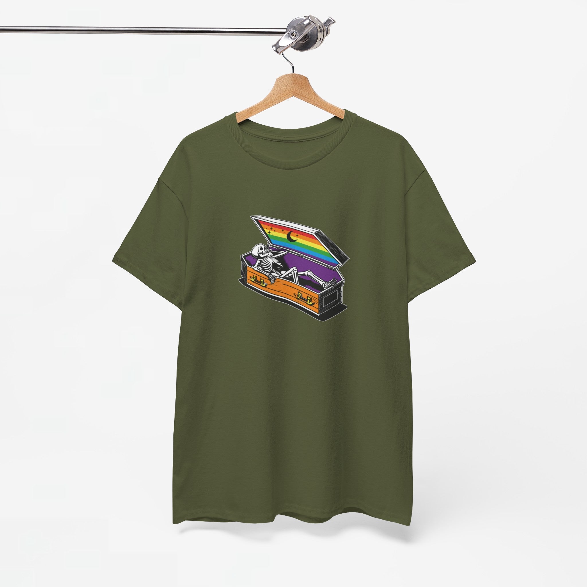 Gay Pride T-shirt - Skelet Regenboog - Oversized #42