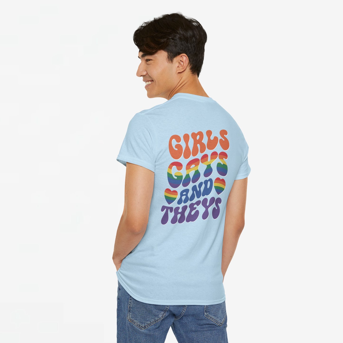 Gay Pride T-shirt - Girls Gays and Theys - Back Print - Oversized #21