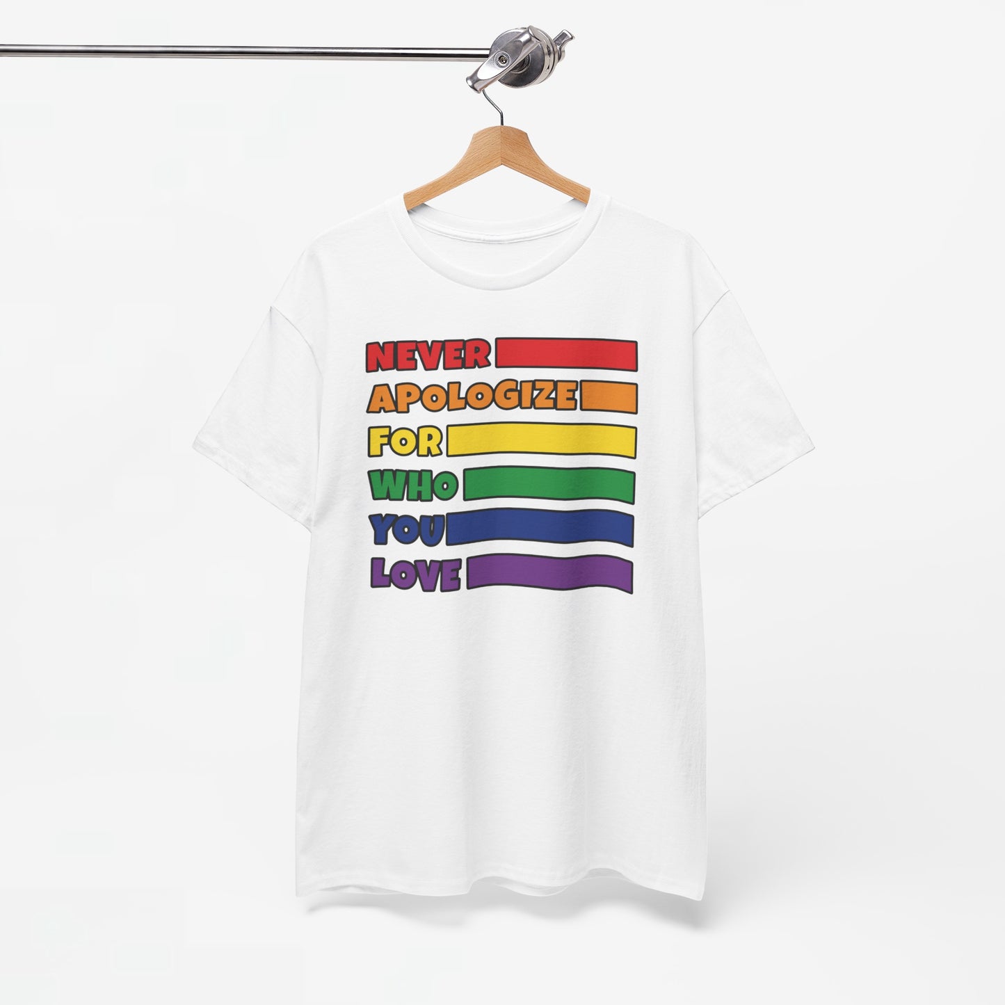 Gay Pride T-shirt - Never Apologize For Who You Love - Oversized #16