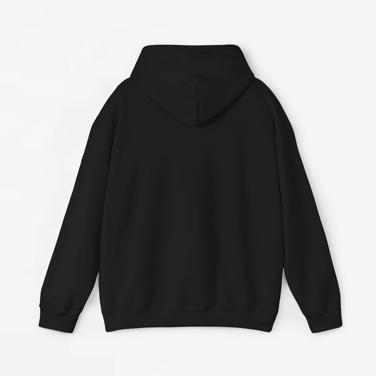 Zwarte oversized hoodie met capuchon, achterkant zonder opdruk