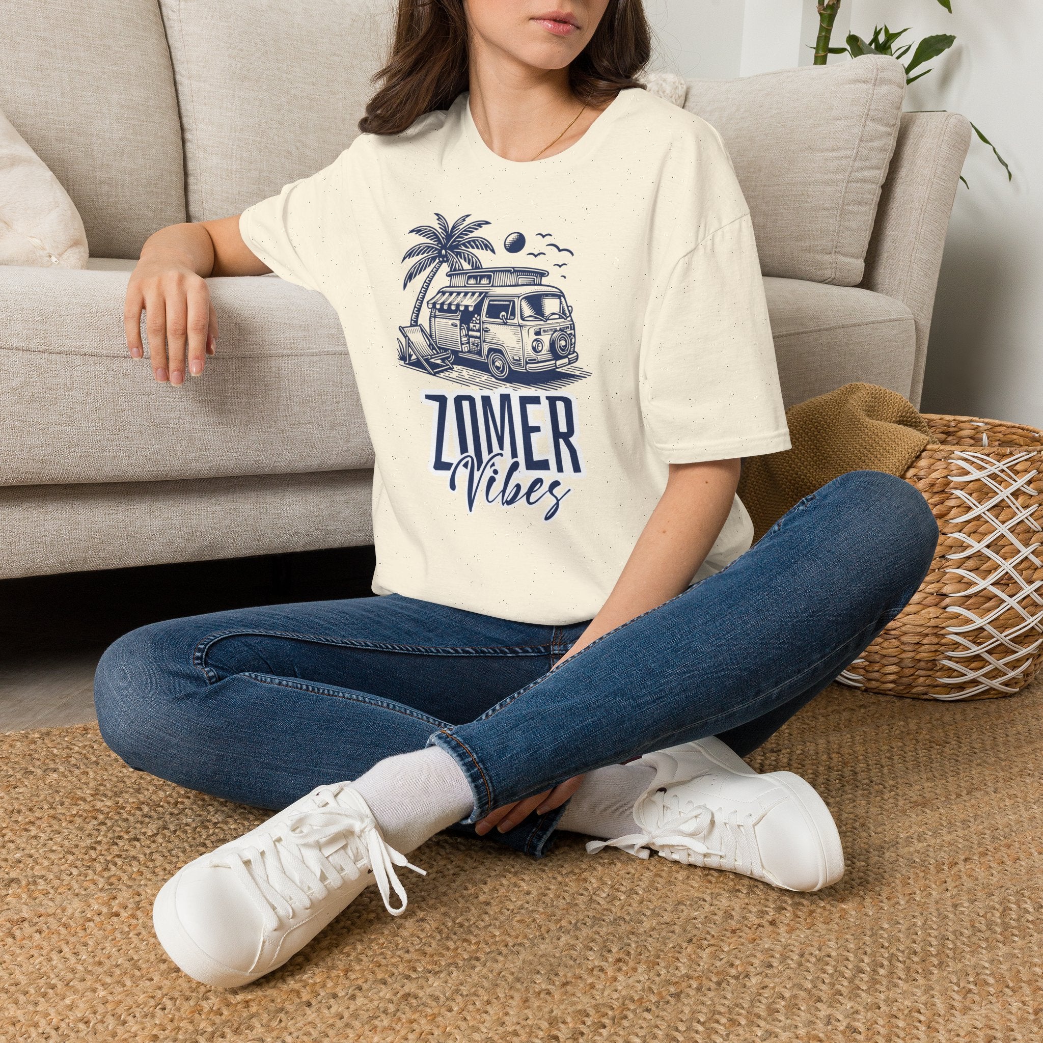 Dames Zomer T-shirt met print - Camper Zomer Vibes | SkrrtShirt