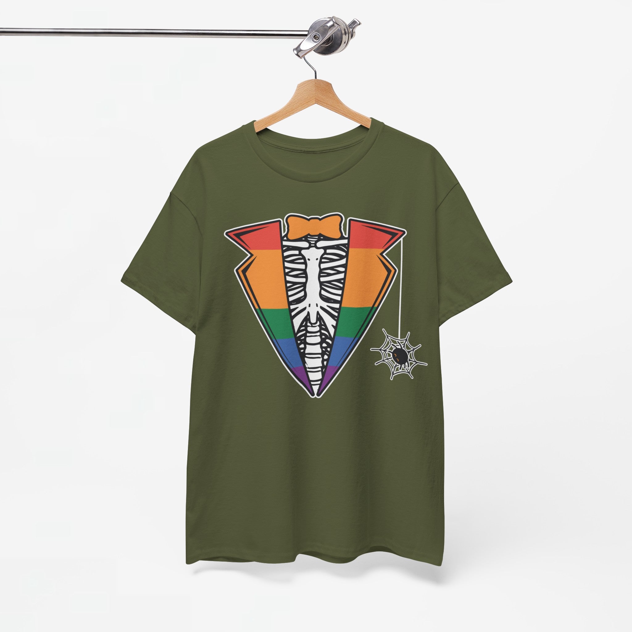 Gay Pride T-shirt - Skelet Regenboog Suit - Oversized #72