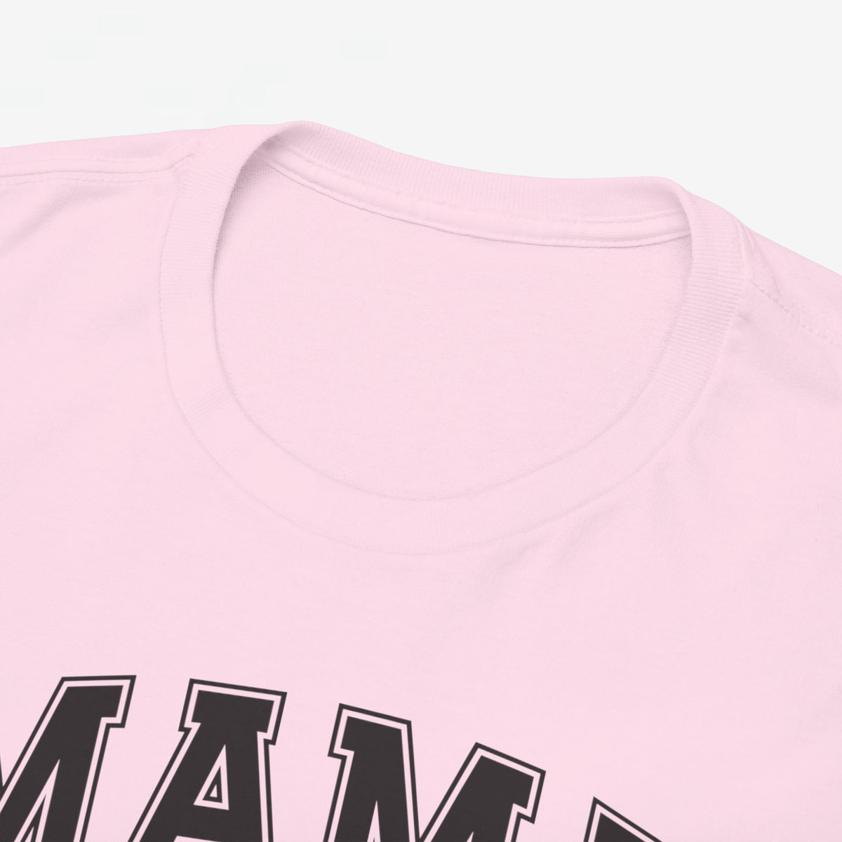 Roze Mama T-shirt met ronde hals en grote MAMA-print op de borst