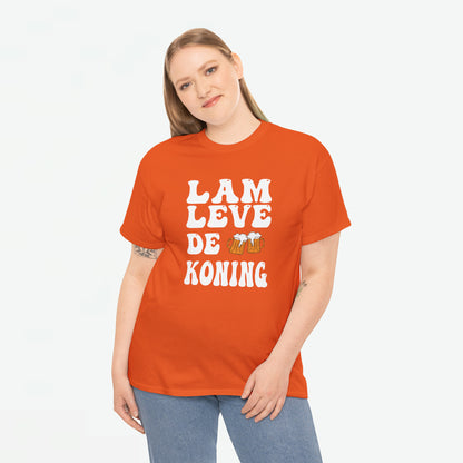 Lam Leve De Koning - witte tekst | Front Print | Koningsdag T-shirt | Oversized | Dames