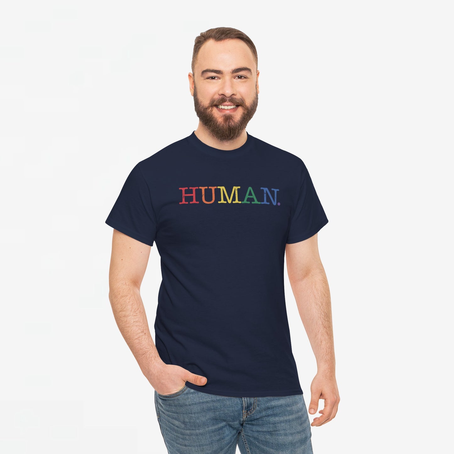 Gay Pride T-shirt - Regenboog Human - Oversized #1