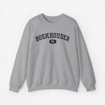 Lichtgrijze sweatertrui met BOEKHOUDER-print en NL-embleem op borst