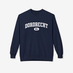 Navy trui met ronde hals en borstprint 'Dordrecht NL'