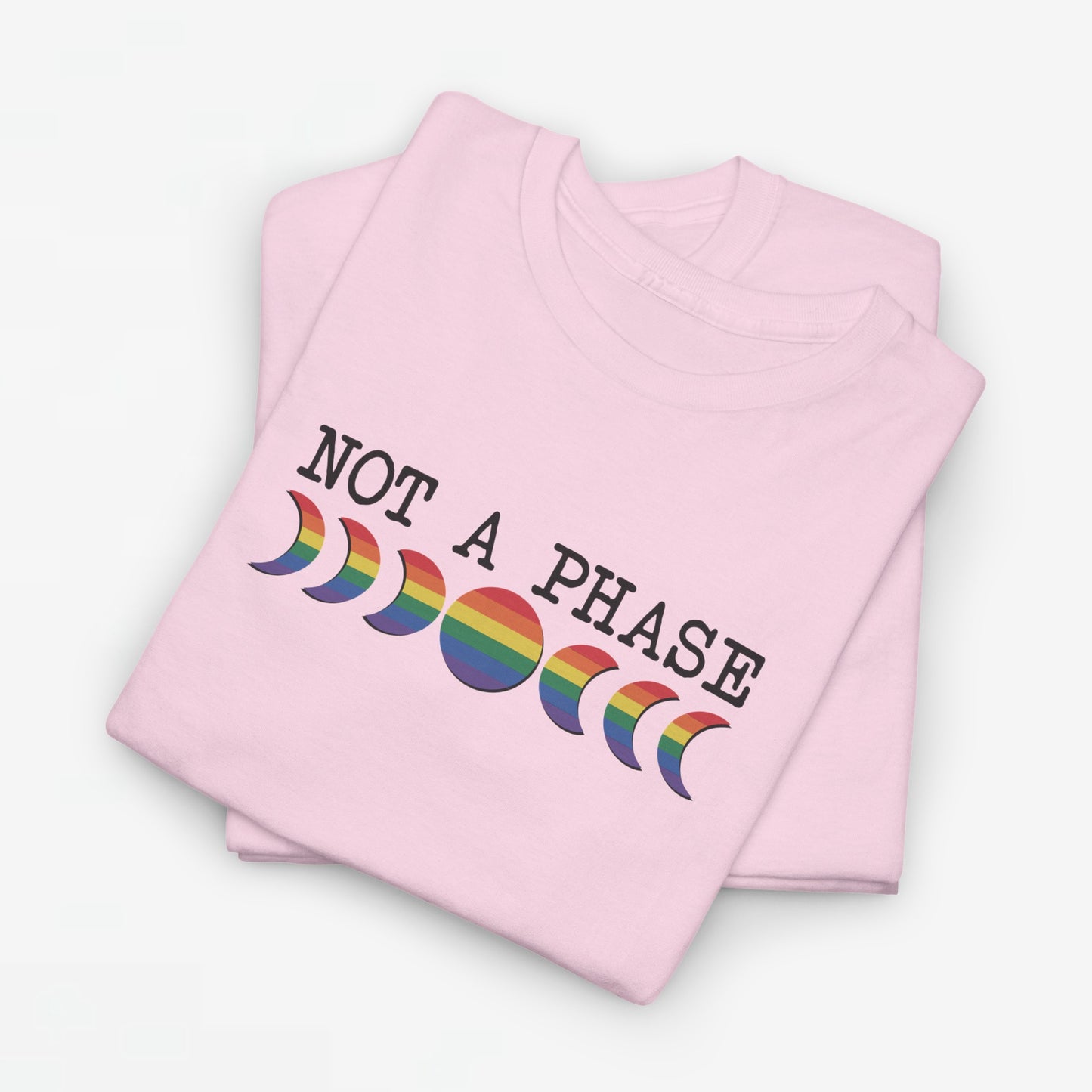 Gay Pride T-shirt - Not a phase (zwarte tekst) - Oversized #3