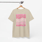 Beige oversized t-shirt met roze MAMA-print aan hanger