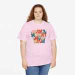 Roze oversized T-shirt met kleurrijke mama-mommy-bruh print op de borst