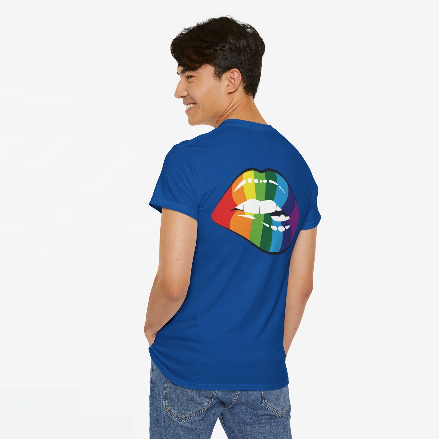 Gay Pride T-shirt - Regenboog Lippen- Back Print - Oversized #35