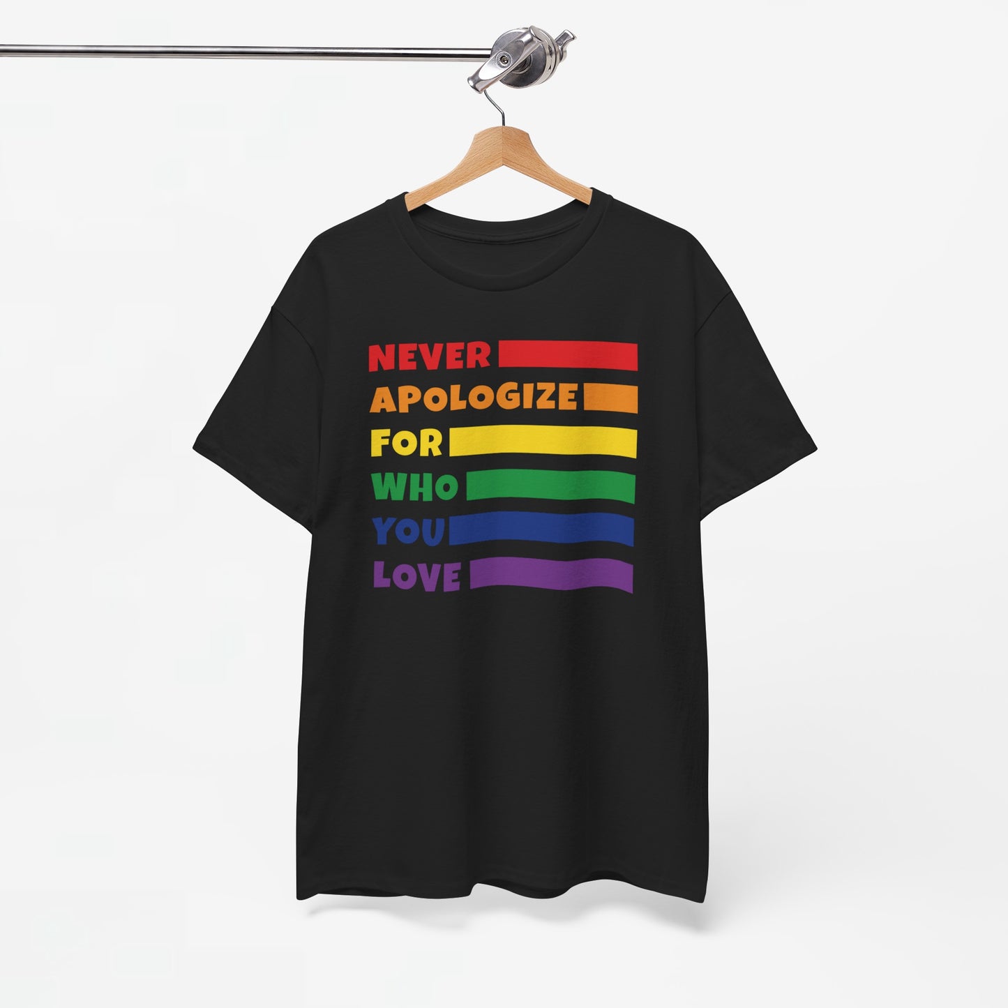 Gay Pride T-shirt - Never Apologize For Who You Love - Oversized #15