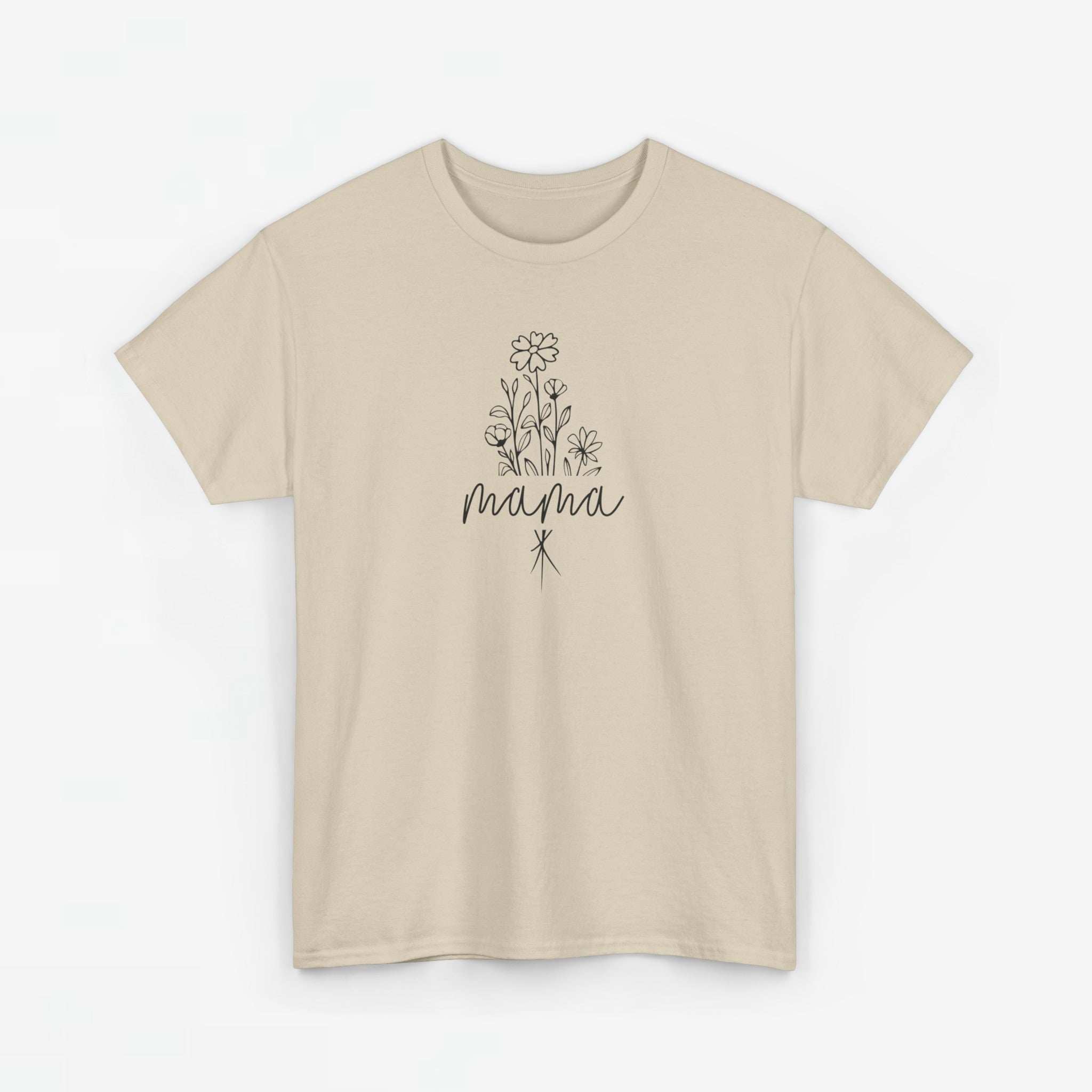 Moederdag Mama Cadeau - T-shirt - Line Art Bloem - Oversized - #23