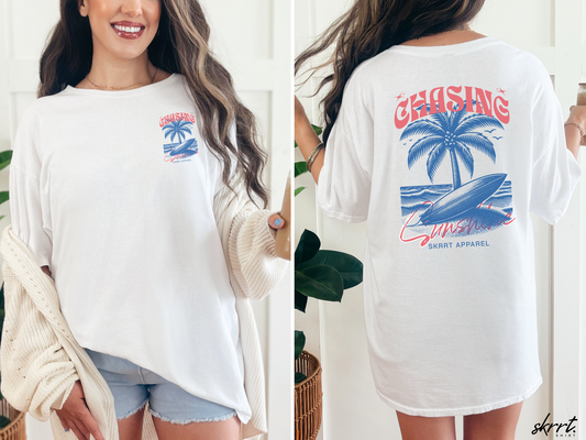 Zomer T-shirt voor Dames - Skrrtshirt Zomervakantie Oversized Tee #6 - Chasing Sunshine