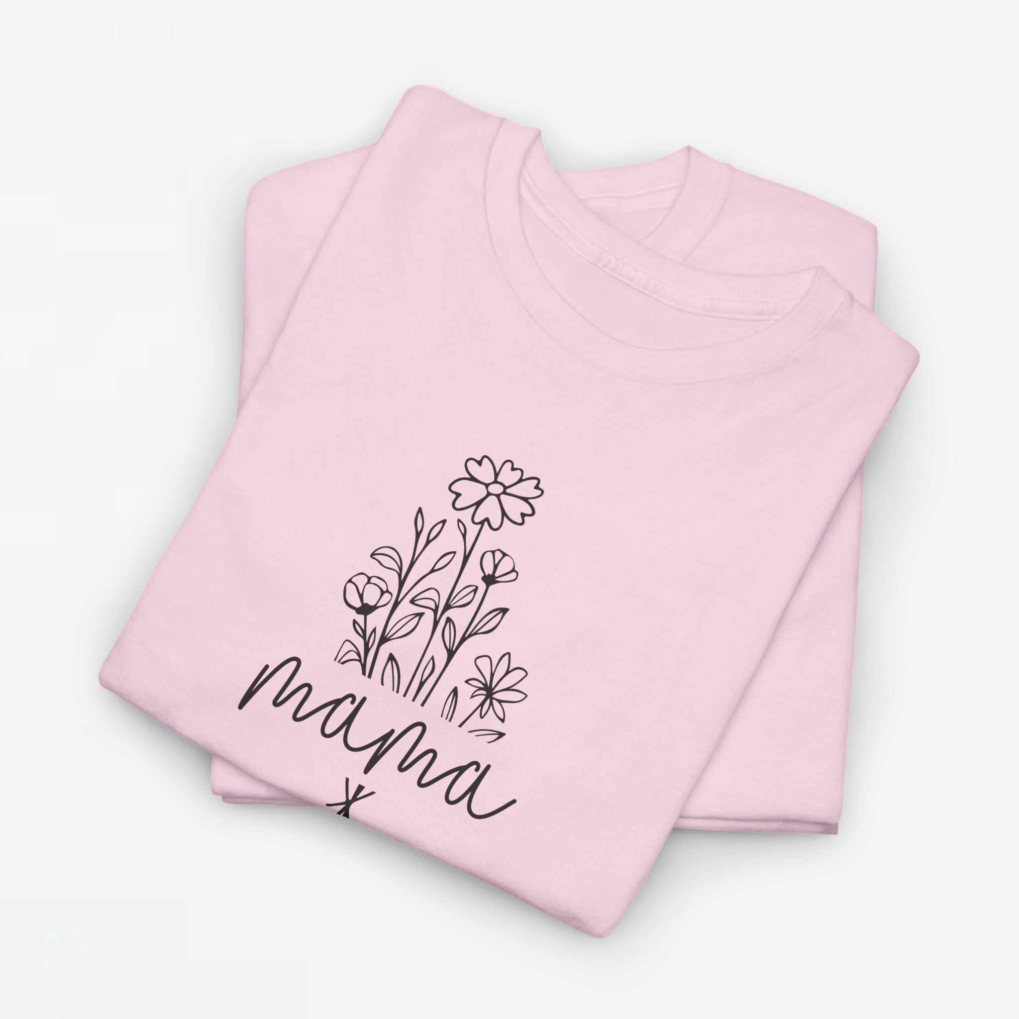 Moederdag Mama Cadeau - T-shirt - Line Art Bloem - Oversized - #23