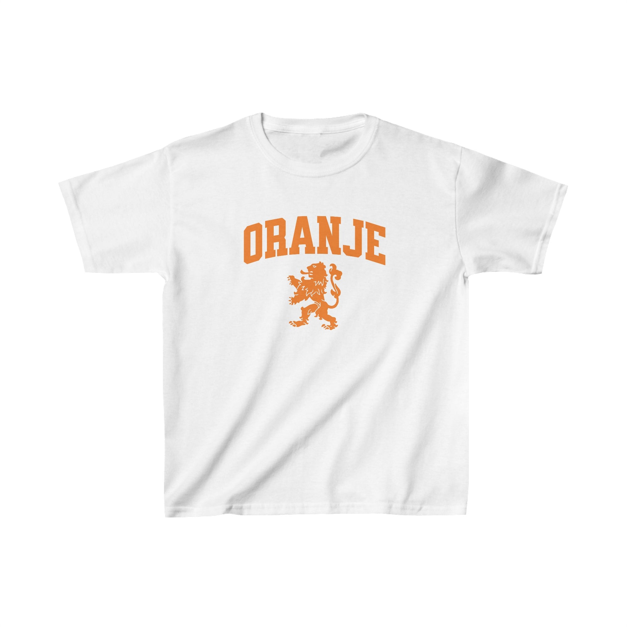 Oranje Cropped T-shirt voor Dames- ORANJE met Leeuw