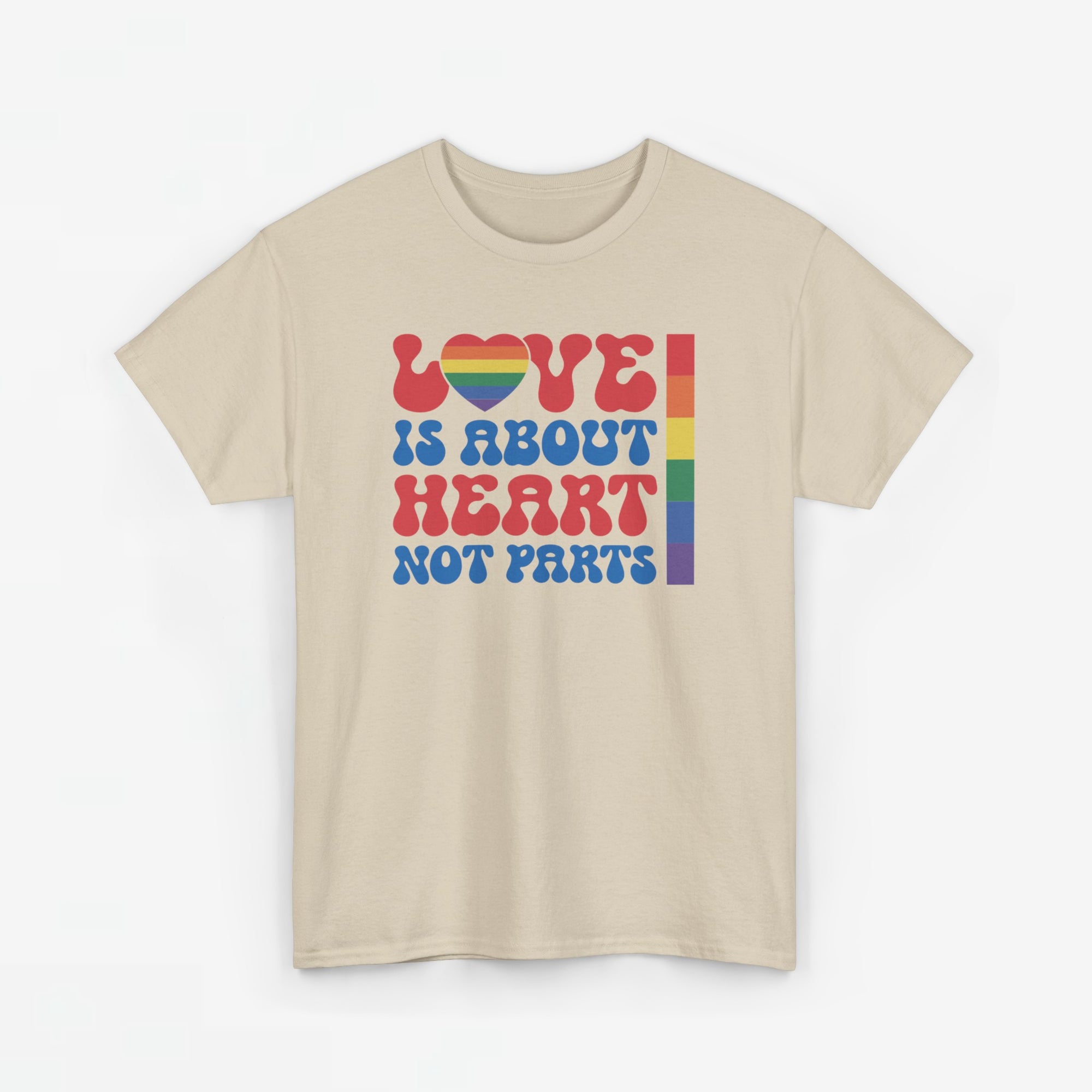Gay Pride T-shirt - Love is about heart, not parts - Oversized #31