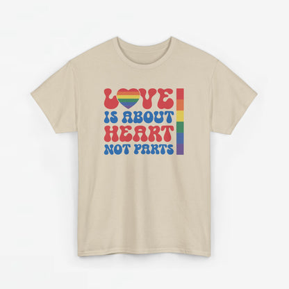 Gay Pride T-shirt - Love is about heart, not parts - Oversized #31