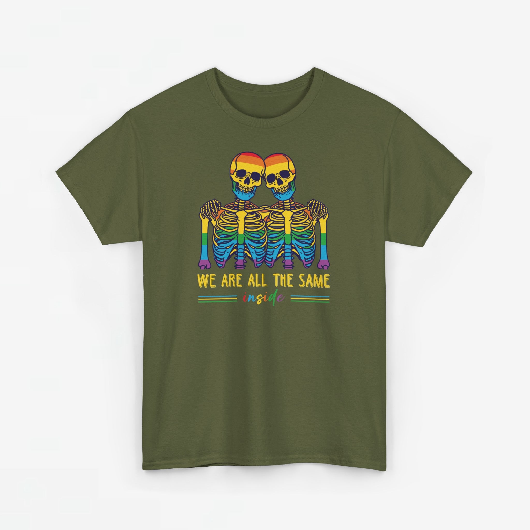 Gay Pride T-shirt - Skelet We Are All The Same - Oversized #79