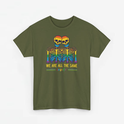 Gay Pride T-shirt - Skelet We Are All The Same - Oversized #79