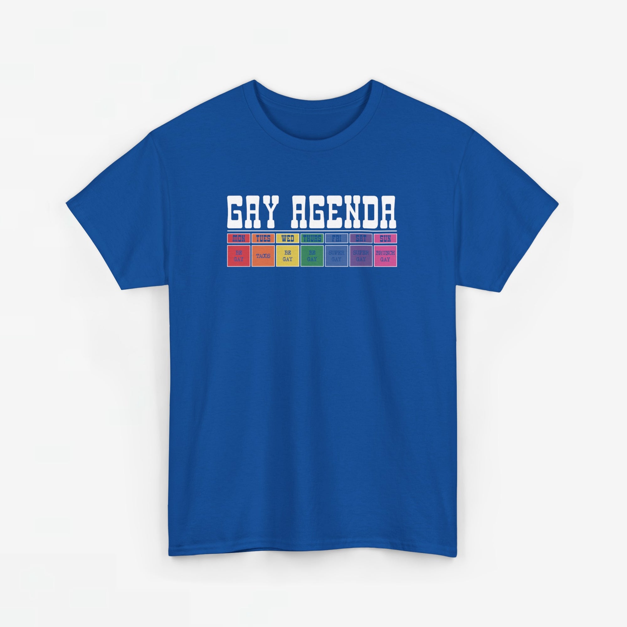 Gay Pride T-shirt - Gay Agenda (witte tekst) - Oversized #17