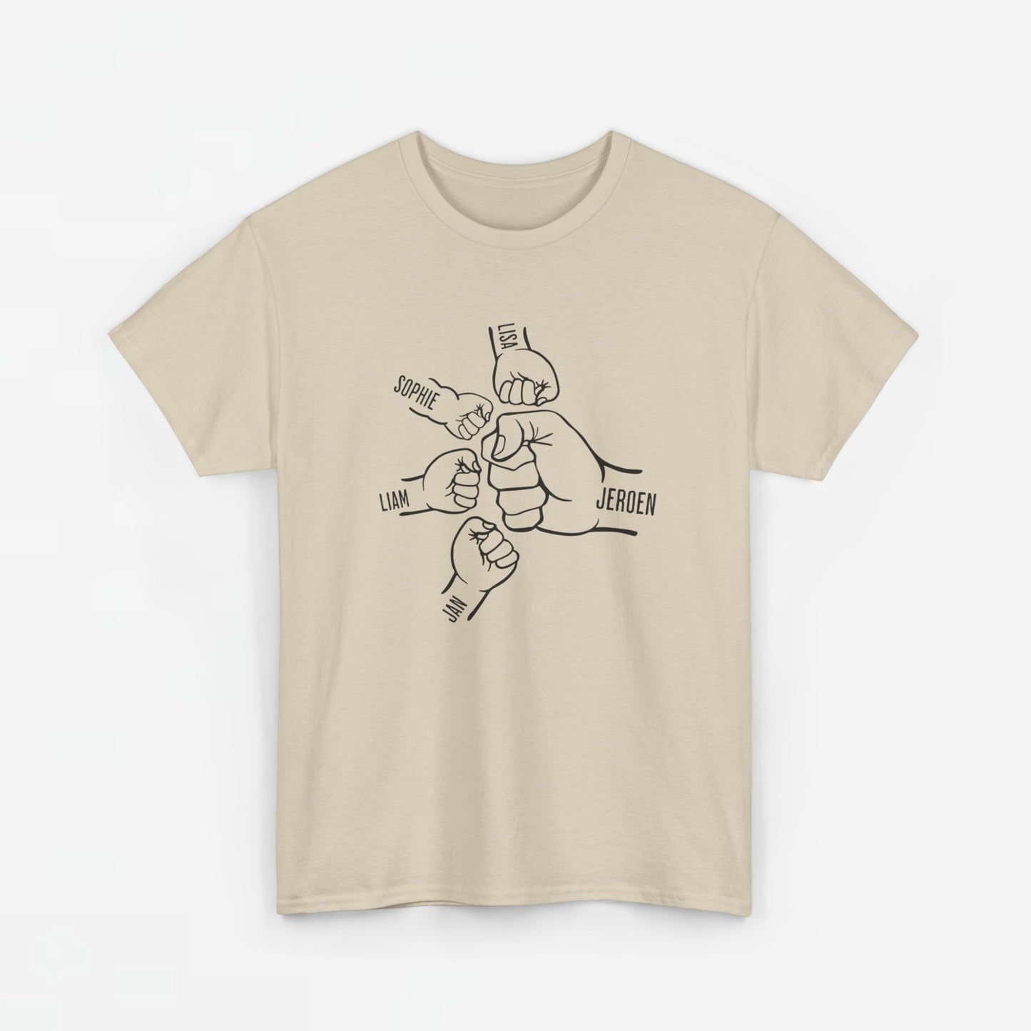 Gepersonaliseerde Vaderdag Papa Cadeau - T-shirt - Fist Bump Papa met namen