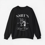Zwarte sweatshirt met borstopdruk 'SMIT'S Social Club' en glazen