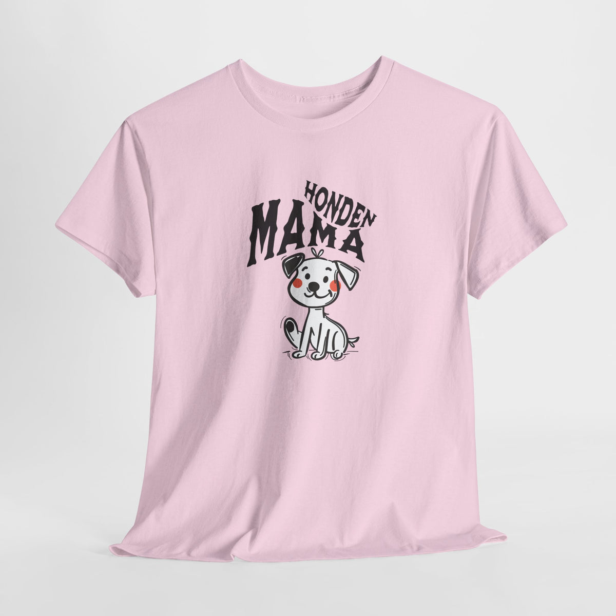 Roze oversized T-shirt met zwarte 'Honden Mama'-print en hondfiguur