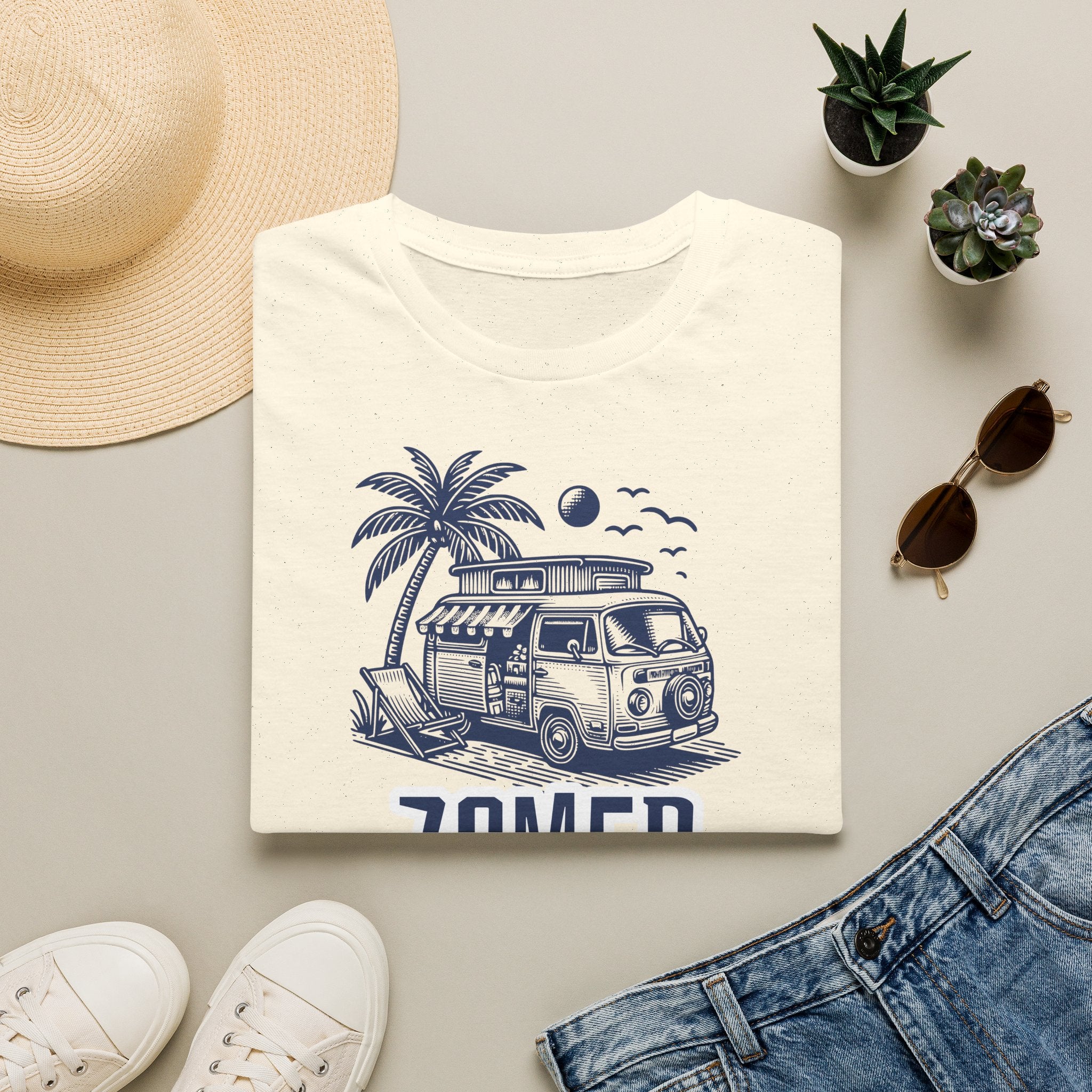 Dames Zomer T-shirt met print - Camper Zomer Vibes | SkrrtShirt
