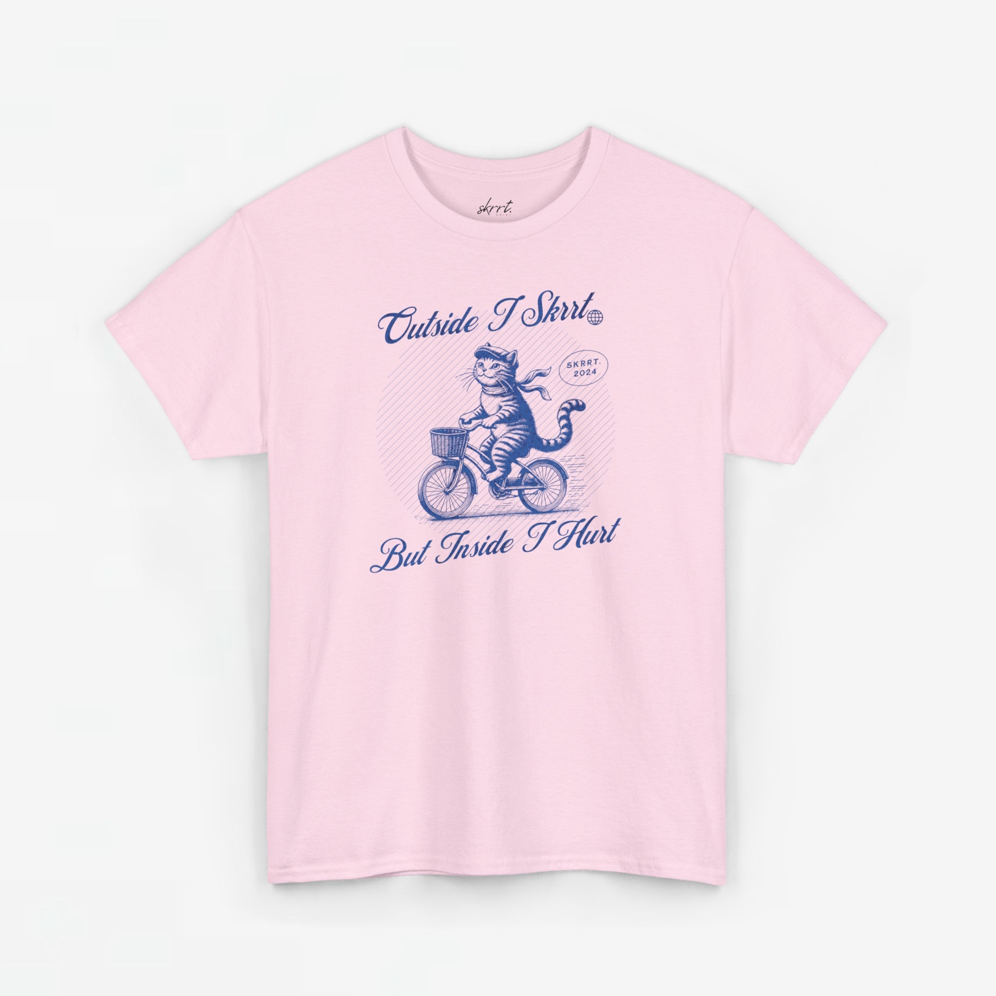 Outside I Skrrt But Inside I hurt | Front Print | T-shirt | Oversized Tee bij Skrrtshirt