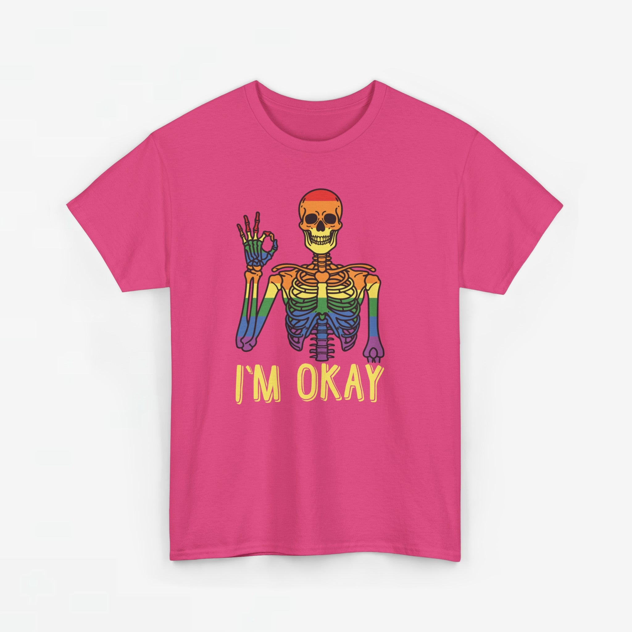 Gay Pride T-shirt - Skelet I'm Okay - Oversized #69