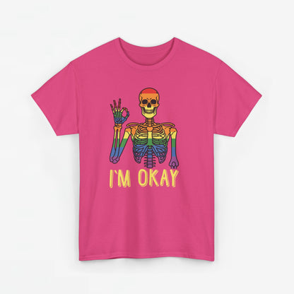 Gay Pride T-shirt - Skelet I'm Okay - Oversized #69