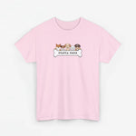 Roze T-shirt met korte mouwen en borstprint 'Honden Mama' met hondenillustraties