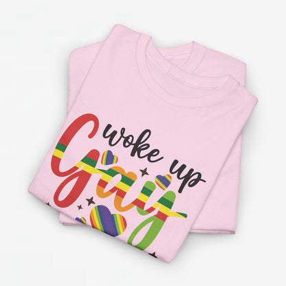 Gay Pride T-shirt - Woke Up Gay Again - Oversized #6