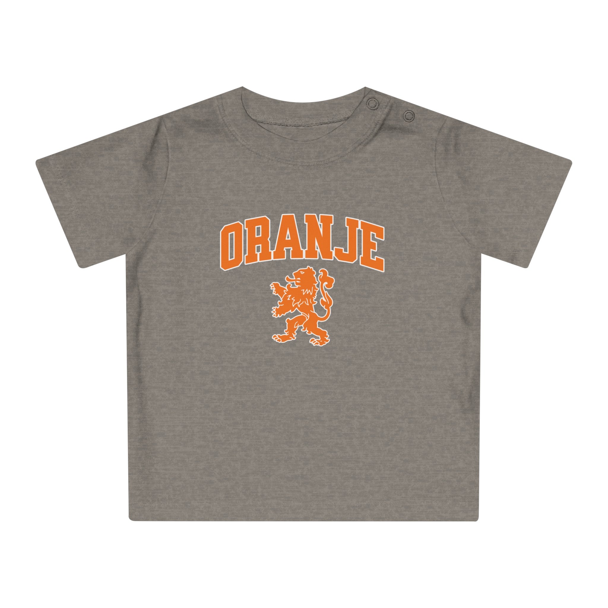 Baby T-shirt voor EK, WK en Koningsdag - ORANJE met Leeuw