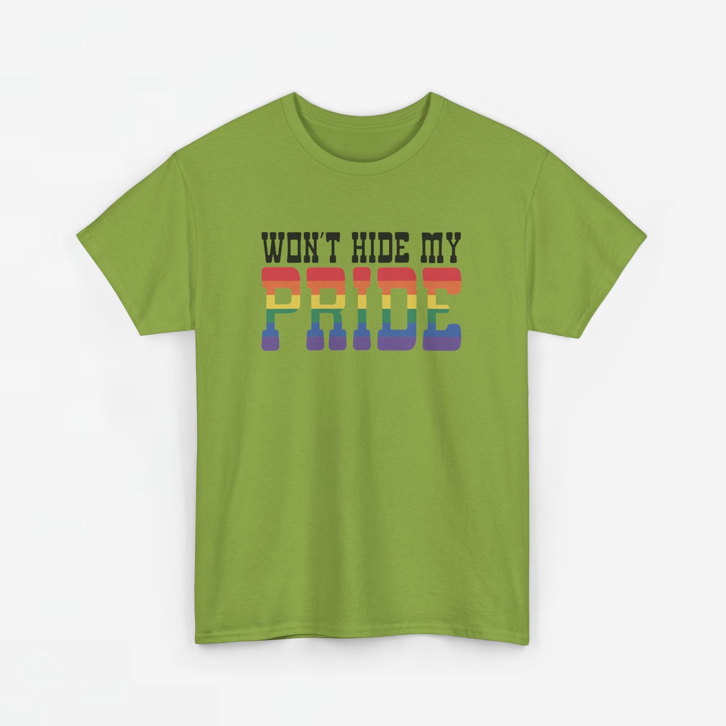 Gay Pride T-shirt - Won't Hide My Pride (zwarte tekst) - Oversized #27