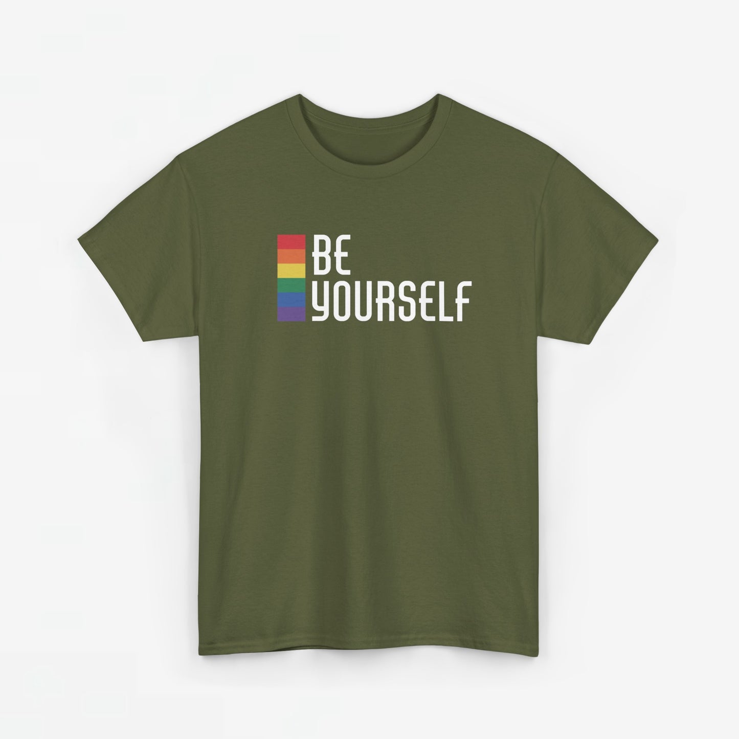 Gay Pride T-shirt - Be Yourself (witte tekst) - Oversized #24