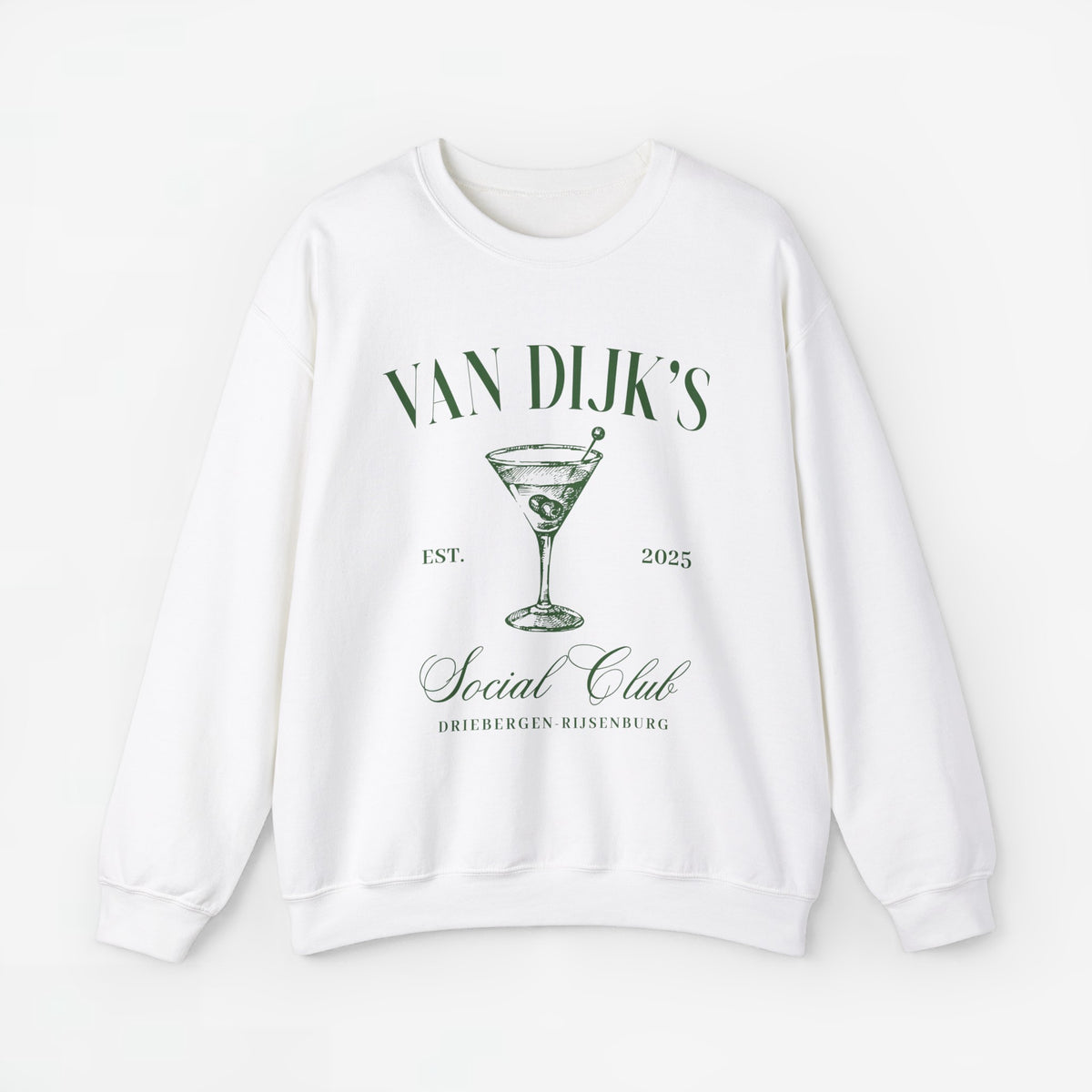 Witte sweatshirt met kermiskelkprint en clubtekst voorop