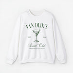 Witte sweatshirt met kermiskelkprint en clubtekst voorop