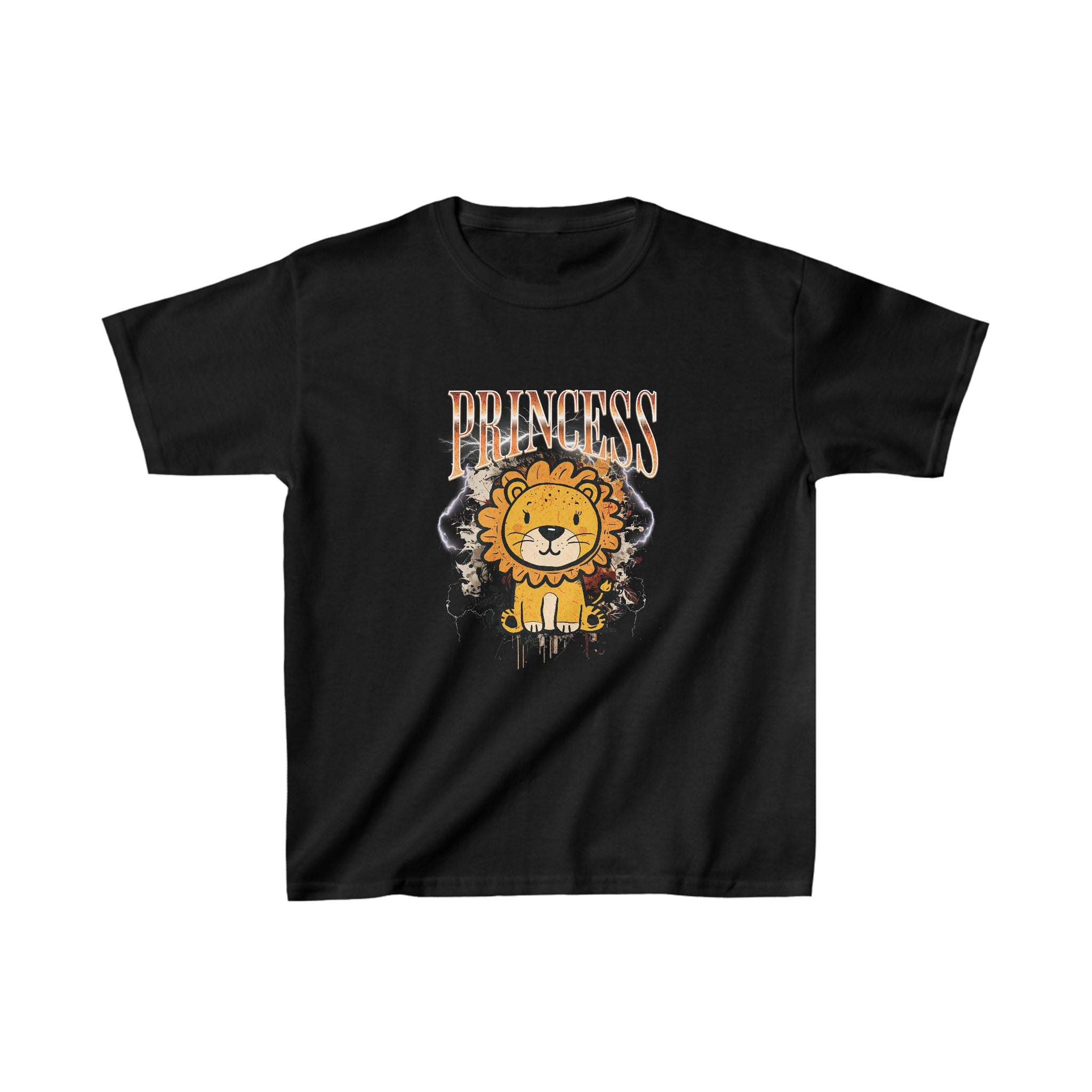 Princess Leeuw Cartoon | Front Print | Koningsdag Kinder T-shirt | Retro | Meisjes