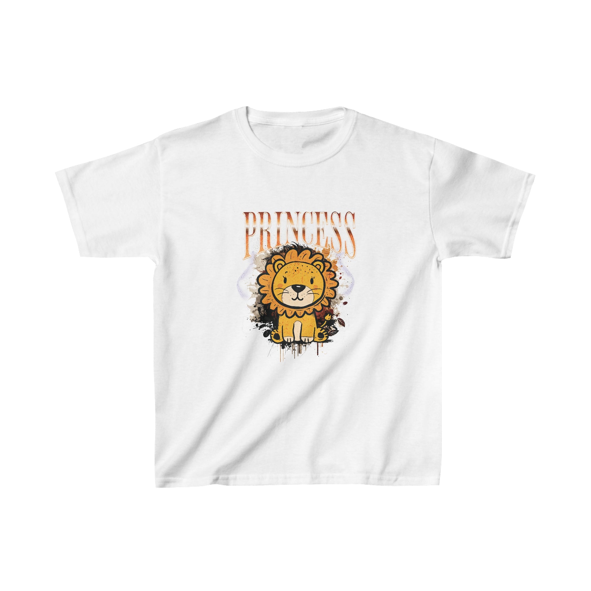 Princess Leeuw Cartoon | Front Print | Koningsdag Kinder T-shirt | Retro | Meisjes