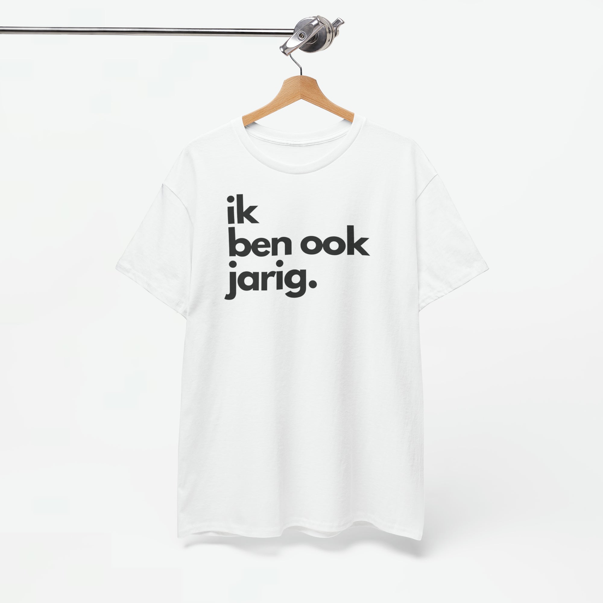 Ik ben ook jarig | Front Print | Koningsdag T-shirt | Oversized