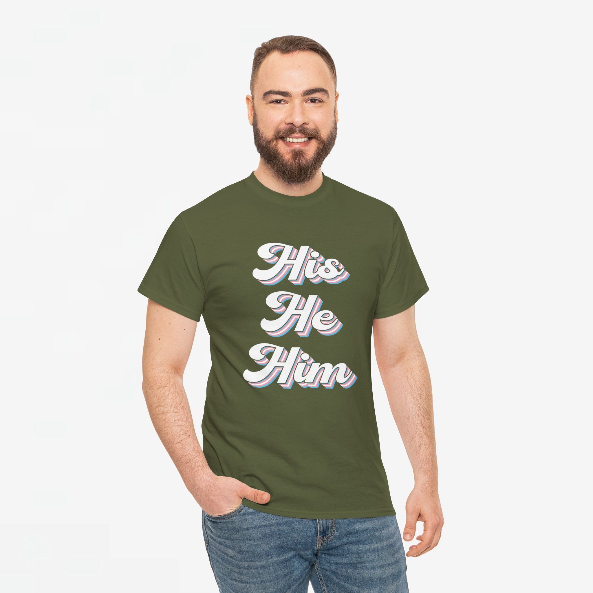 Gay Pride T-shirt - His He Him - Oversized #63