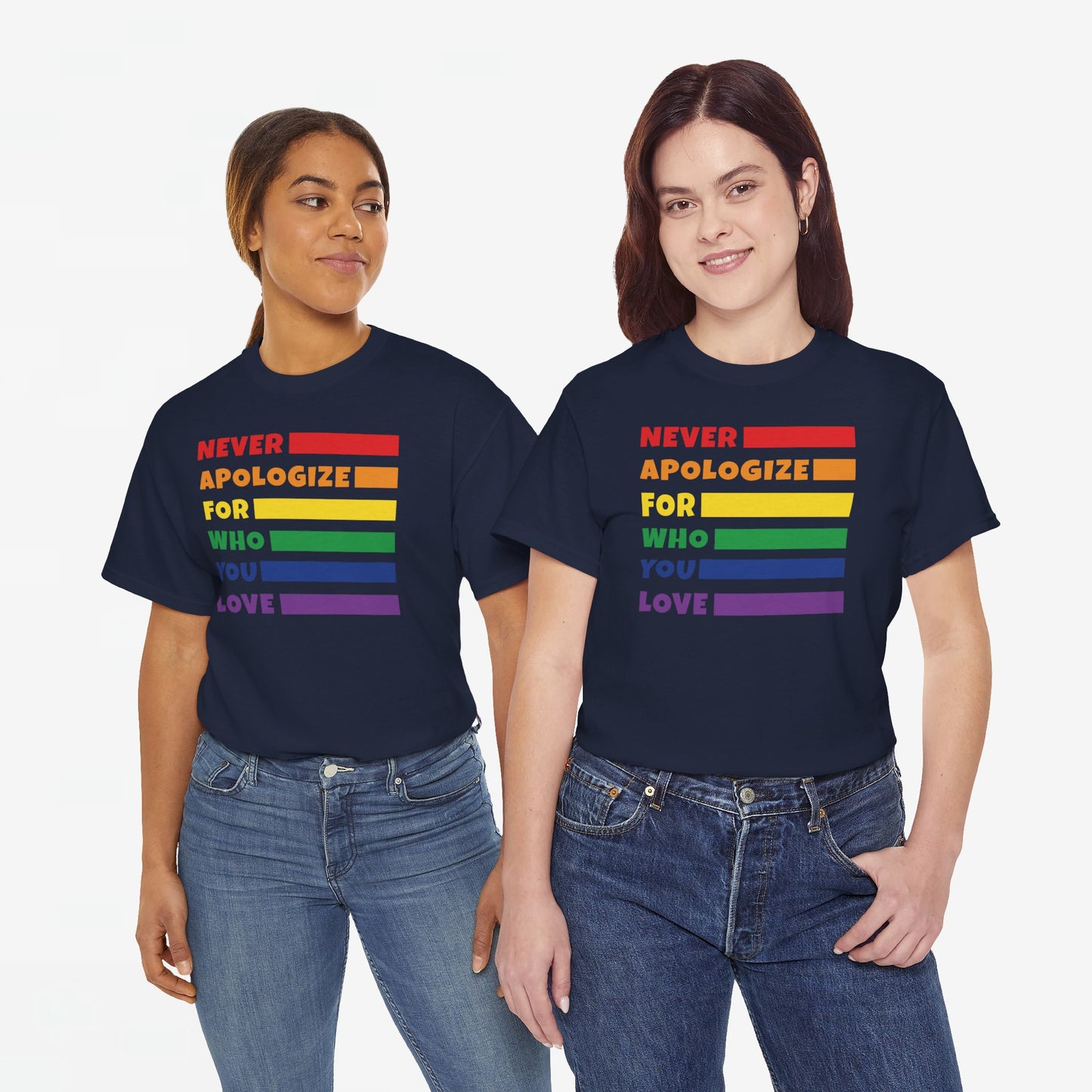 Gay Pride T-shirt - Never Apologize For Who You Love - Oversized #15