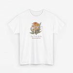 Gepersonaliseerd moederdag T-shirt wit met bloemenboeketprint op borst