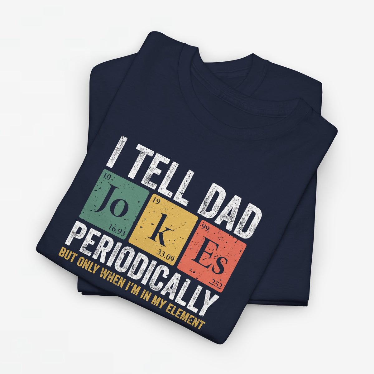 Donkerblauwe oversized t-shirt met opdruk “I tell dad jokes periodically”