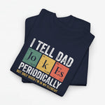 Donkerblauwe oversized t-shirt met opdruk “I tell dad jokes periodically”
